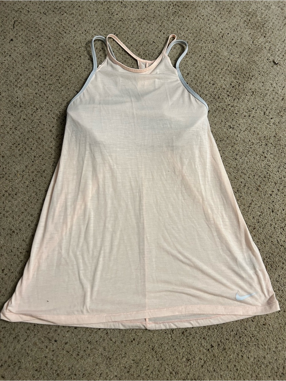 Nike Light Pink Racerback Tank Dress with Contrast Trim
